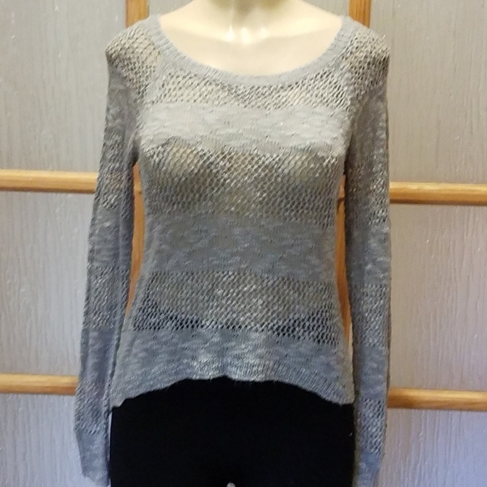 PINK Republic Gray Mesh/Solid Sweater